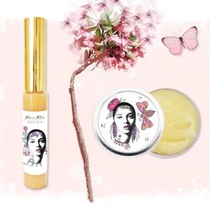 Organic Lip Boost and Rescue Treatment Kit / Manuka Lip Gloss & Healing Lip Balm